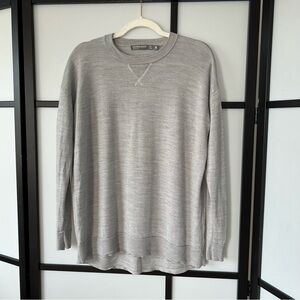 [M] Icebreaker Women’s 100% Merino Wool Silver Light Grey Crewneck Sweater